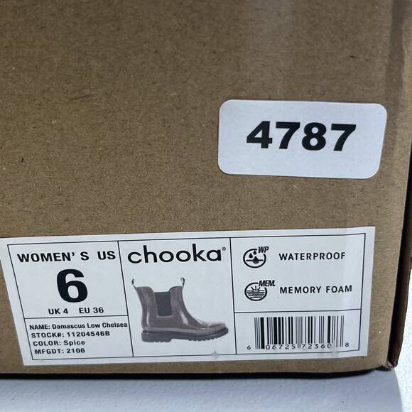 Chooka Damascus Chelsea Rain Boot Womens 6 M in Spice Waterproof Lug Pull On - Picture 10 of 10